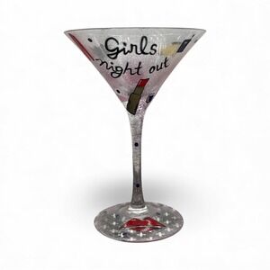 Girls‎ Night Out Martini Glass Hand Painted Lipstick Heels Kiss Lip Design